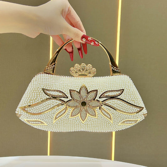 Elegant Wedding Evening Clutch Bag for Women, Fairy Top Handle Purse, Premium Banquet Handbag, Gown Party Dress Handbag for Ladies