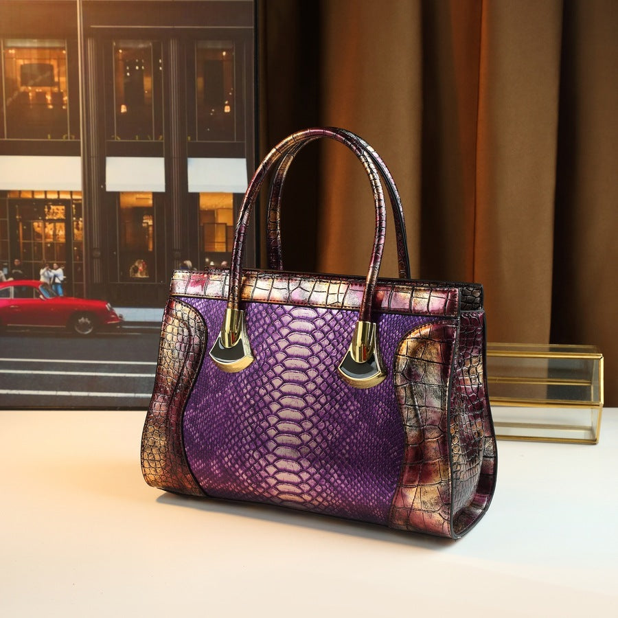 New Arrival Croc-Effect Large Capacity Tote Bag for Women, A Versatile Fashionable Top-Handle Shoulder Crossbody Handbag, Perfect for Spring/Summer Style