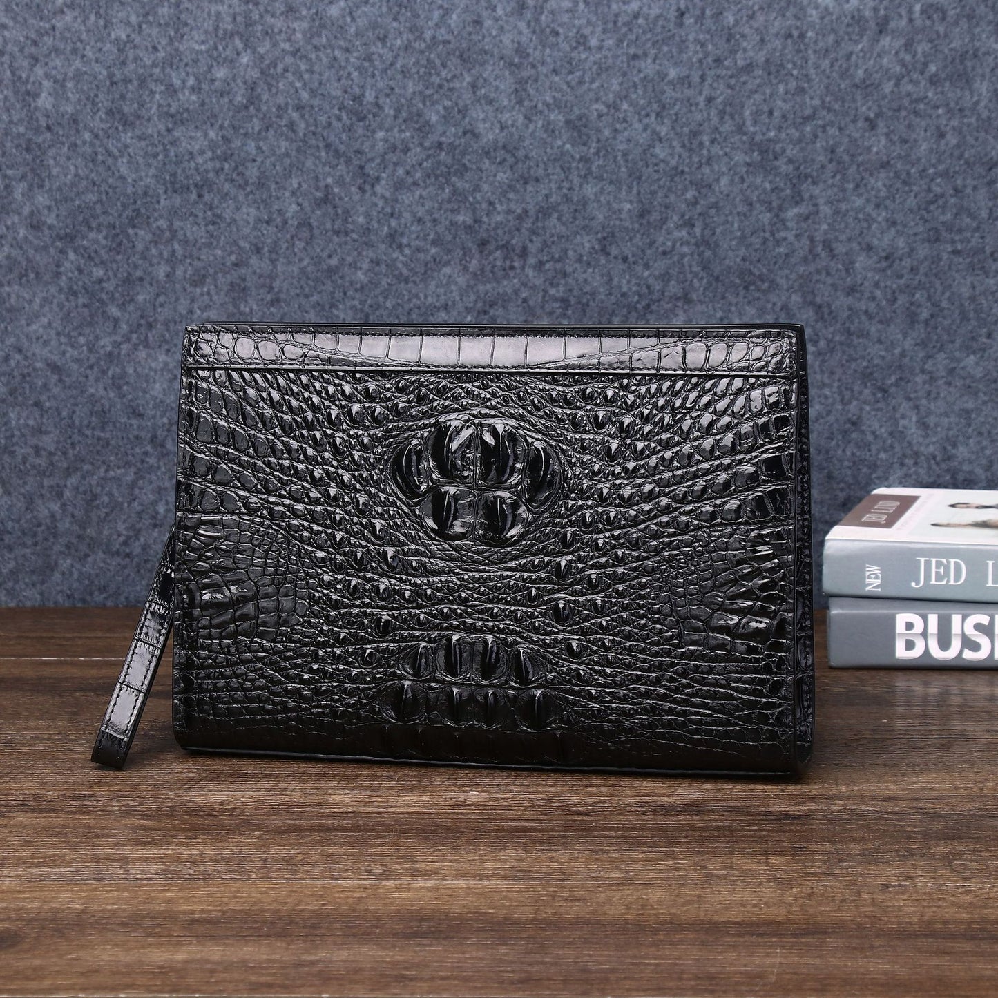 New Arrival Croc-Effect Large Clutch Bag for Men, A Multi-Functional Envelope Wallet with Classic Fashionable Design, Perfect for Documents, Travel & Daily Use