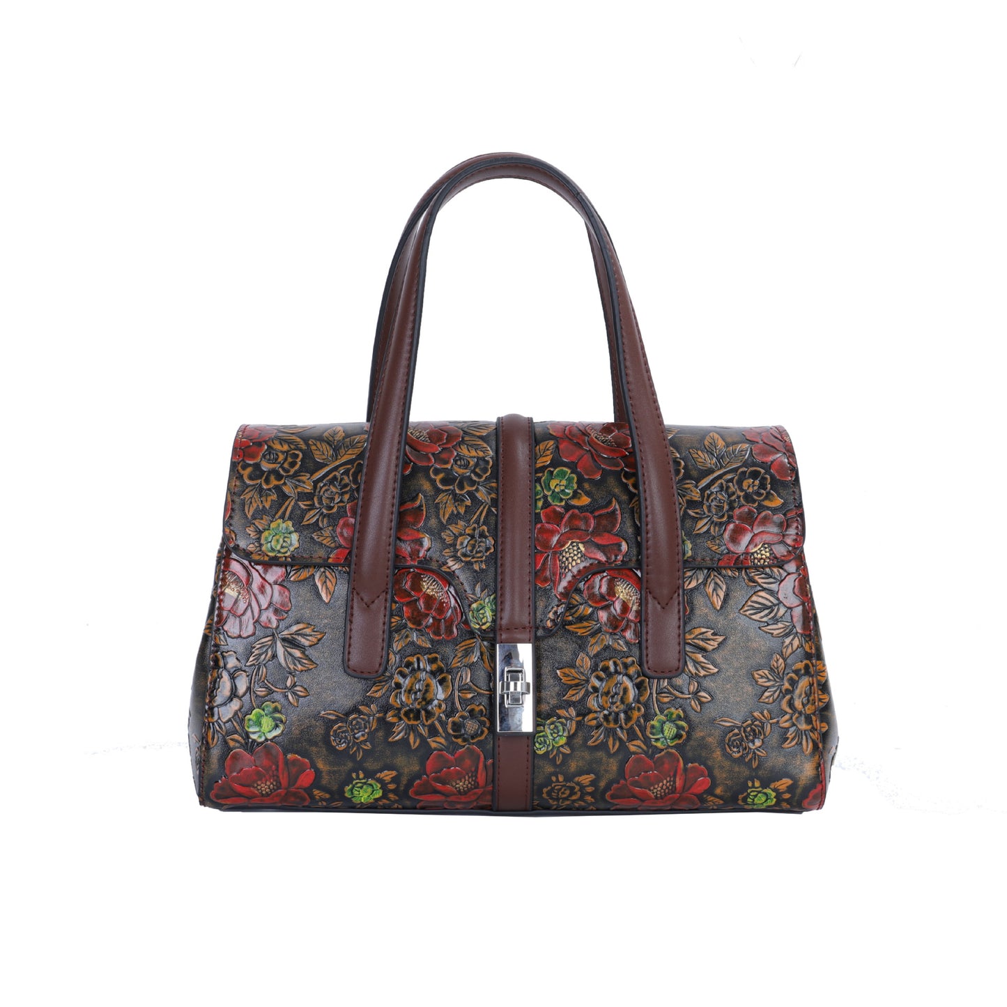 Vintage Floral Tote Bag for Women Shoulder Handbag, Blooming Flower Print Purse with Timeless Elegant Design