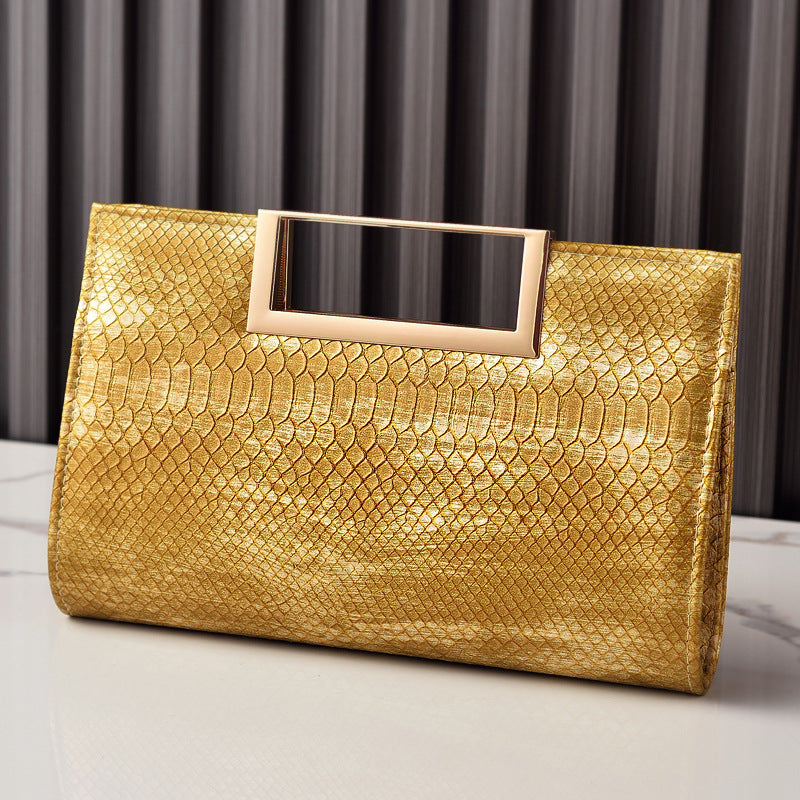 New Arrival Classic Croc-Effect Evening Clutch for Women, A Versatile PU Leather Crossbody Shoulder Handbag Perfect for Parties & Special Occasions
