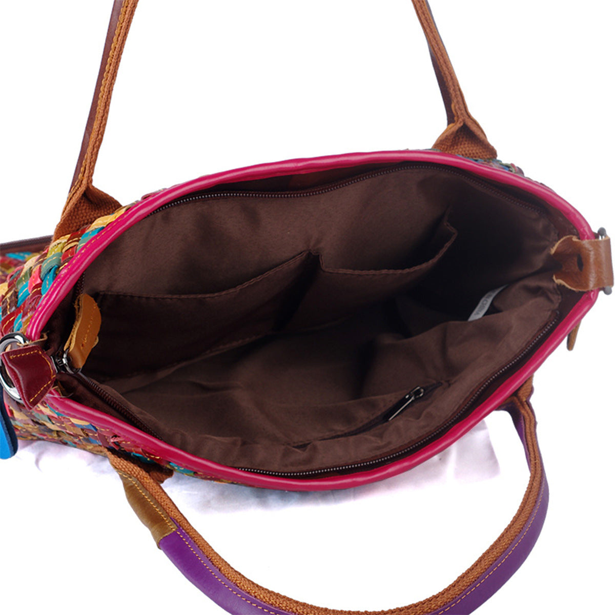 Genuine Leather Woven Large Capacity Tote Bag for Women, Designer Top Handle Shoulder Handbag, Versatile Casual Everyday Purse for Ladies