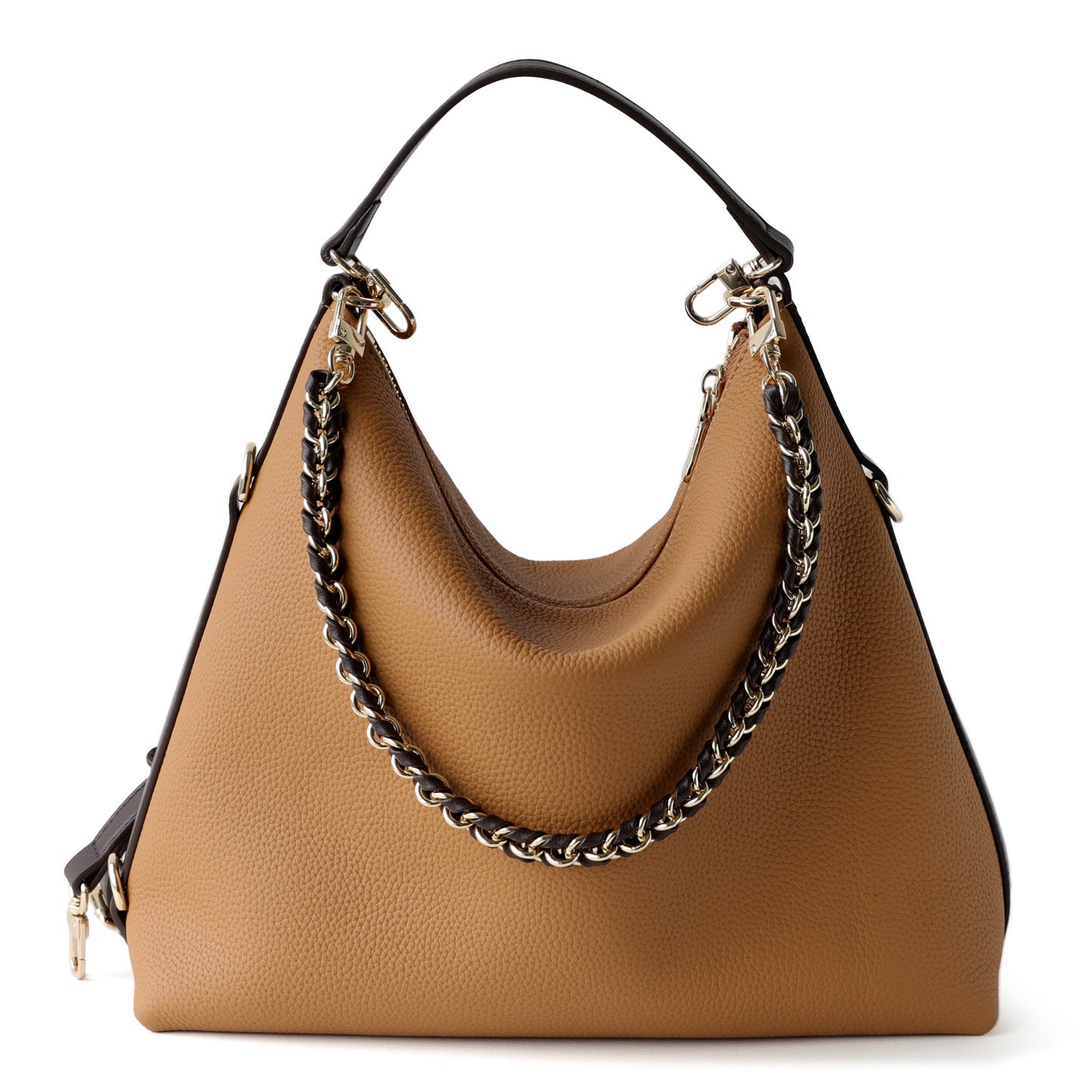 Top Layer Cowhide Color-Block Tote Bag for Women Casual Commuter Shoulder Crossbody Handbag, Versatile Genuine Leather Purse with Fashion Design