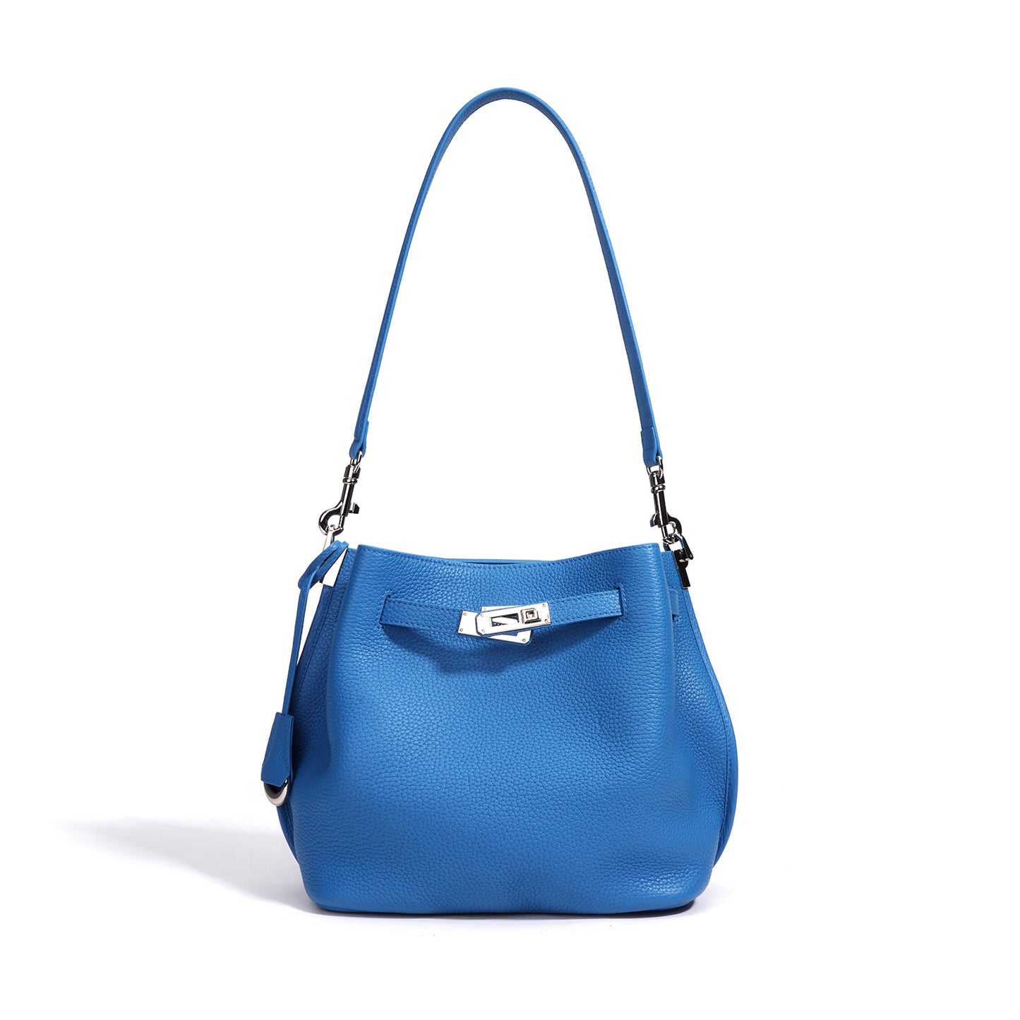 Genuine Soft Pebbled Leather Bucket Bag for Women, Fashionable Versatile Shoulder Crossbody Purse, Minimalist Niche Design Handbag for Ladies