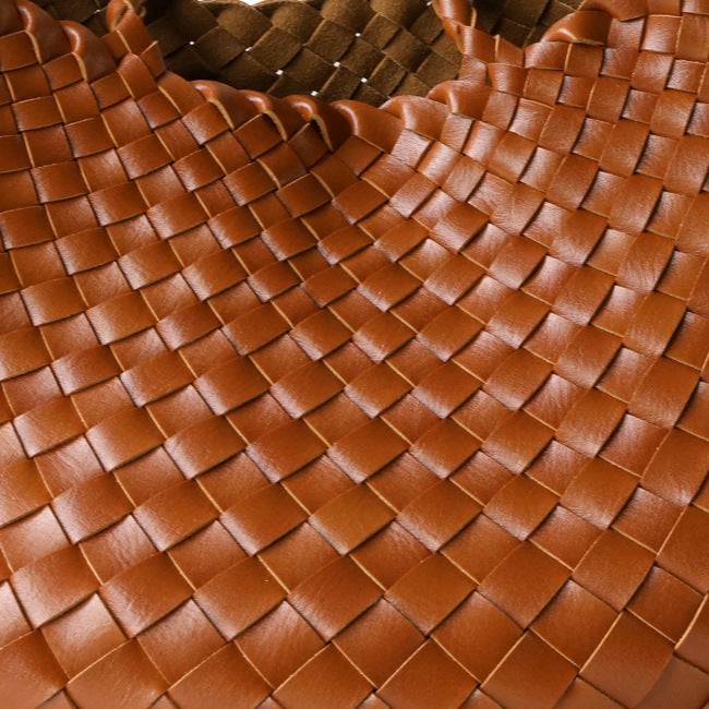 Handwoven Crescent Underarm Bag for Women Vintage Commuter Shoulder Handbag, Niche Versatile Purse with Artisan Texture
