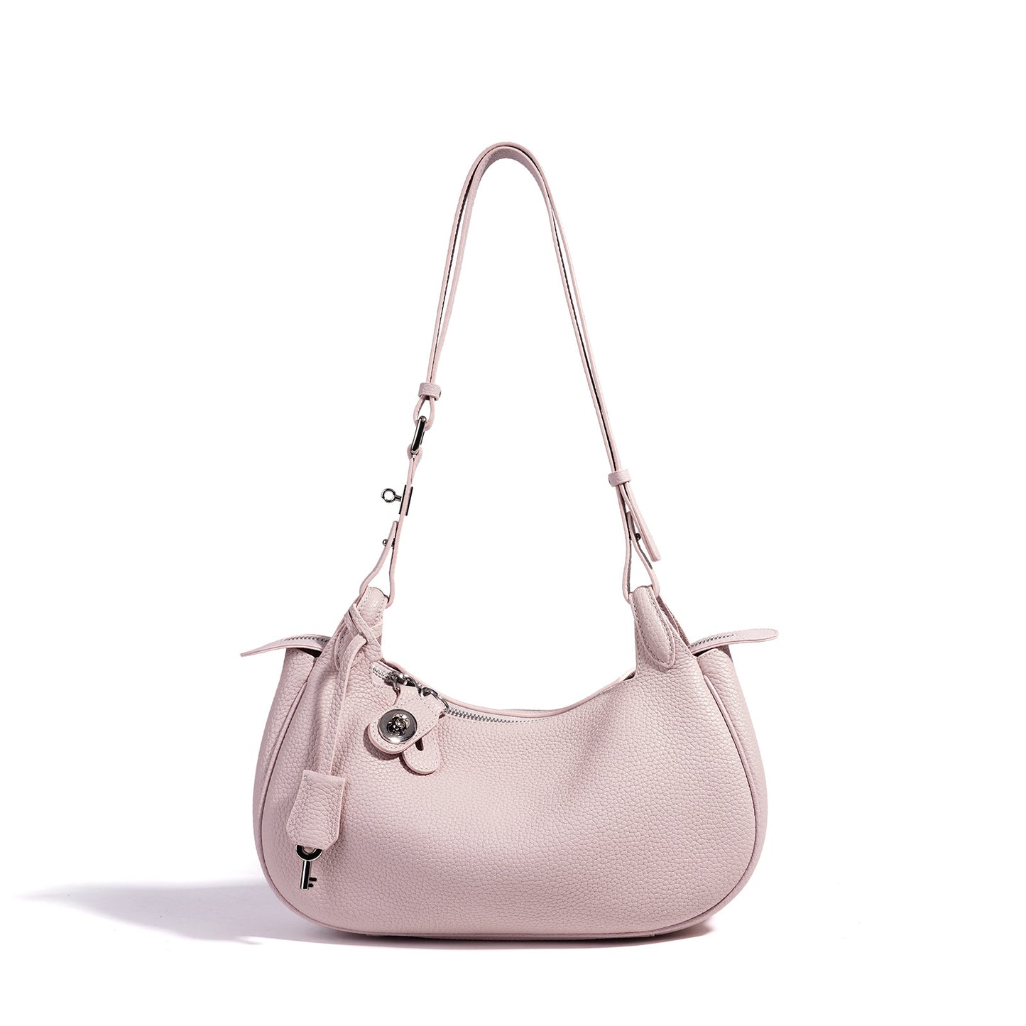 Genuine Leather Crescent Bag for Women, Candy Color Original Minimalist Design Shoulder Underarm Top Handle Purse, Premium Niche Handbag for Ladies