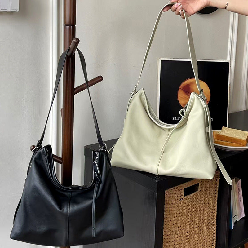 Slouchy Underarm Tote Bag for Women Large Capacity Genuine Leather Shoulder Handbag, Bestselling Trendy Purse with Relaxed Effortless Style