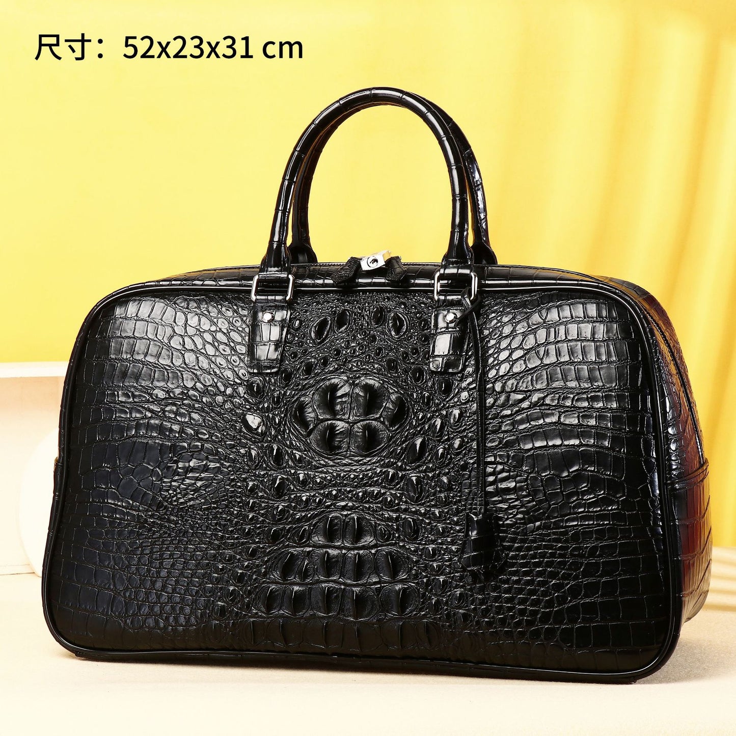 New Arrival Croc-Effect Large Travel Duffel Bag for Men, A Casual Top-Handle Tote with High-End Fashionable Laptop Compartment, Perfect for Travel & Work