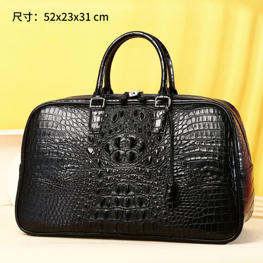 New Arrival Croc-Effect Large Travel Duffel Bag for Men, A Casual Top-Handle Tote with High-End Fashionable Laptop Compartment, Perfect for Travel & Work