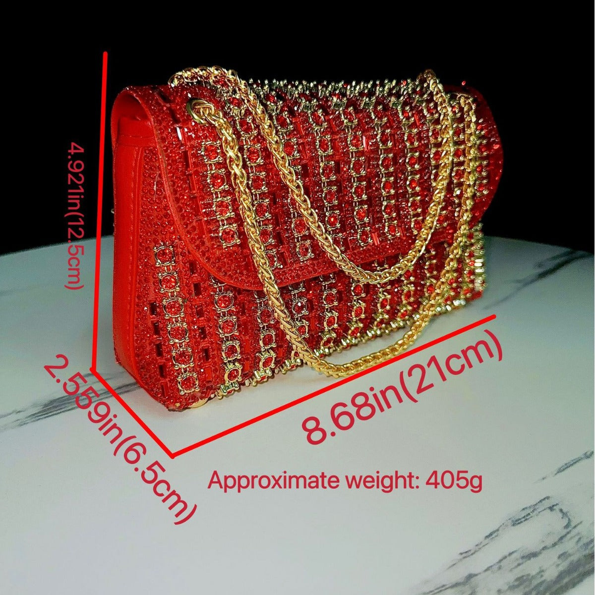 Dazzling Rhinestone-Embellished Evening Clutch for Women, A Crystal Chain Crossbody Bag Perfectly Designed for Cheongsam & Formal Evening Dresses, Elegant Top-Handle Handbag for Weddings Banquets & Special Occasions