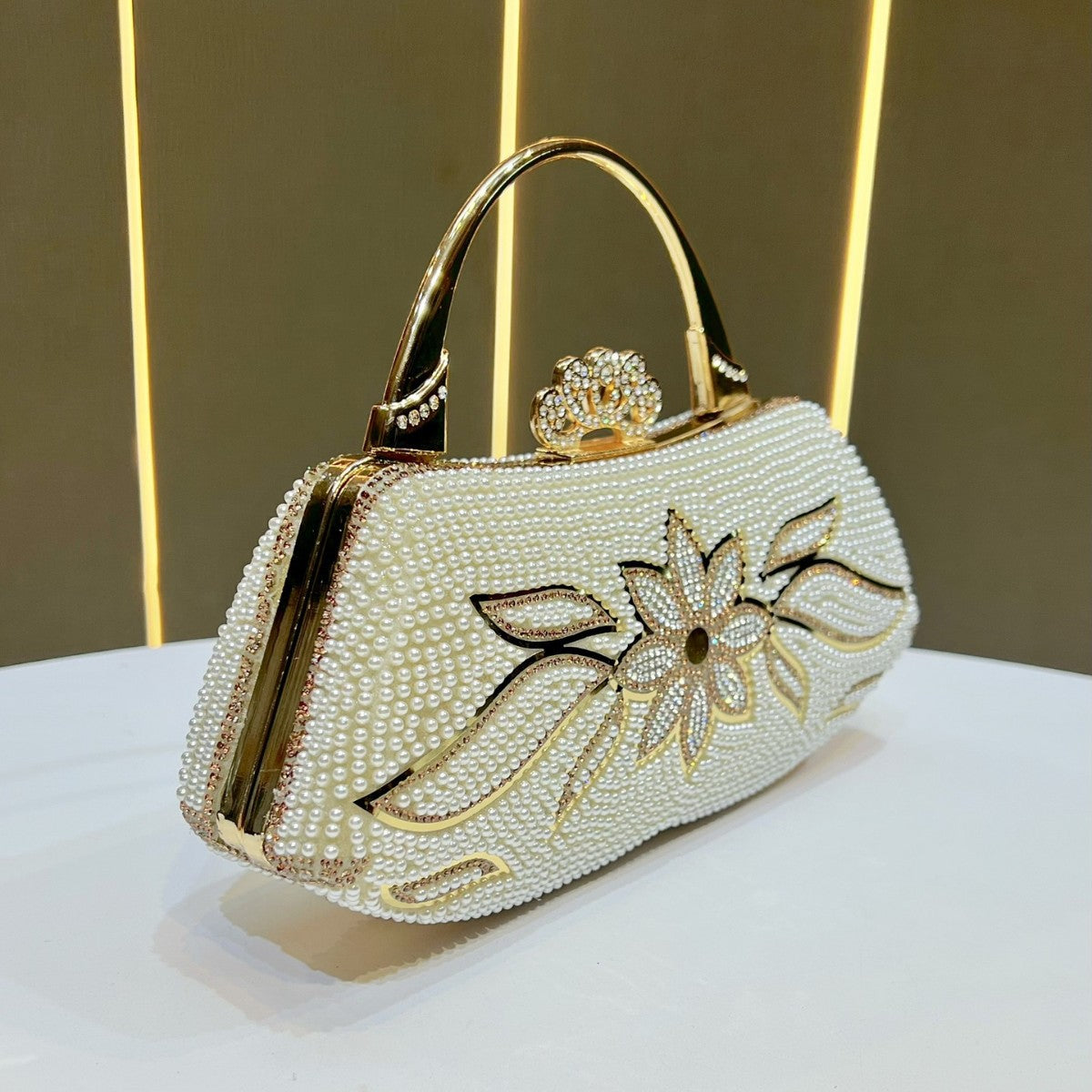 Elegant Wedding Evening Clutch Bag for Women, Fairy Top Handle Purse, Premium Banquet Handbag, Gown Party Dress Handbag for Ladies