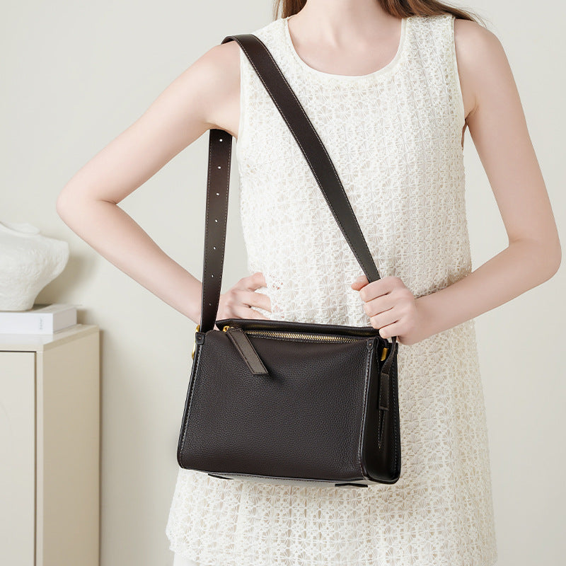 New Premium Togo Leather Slouchy Pillow Bag, Large Capacity Shoulder Crossbody Purse, Versatile Handbag for Women