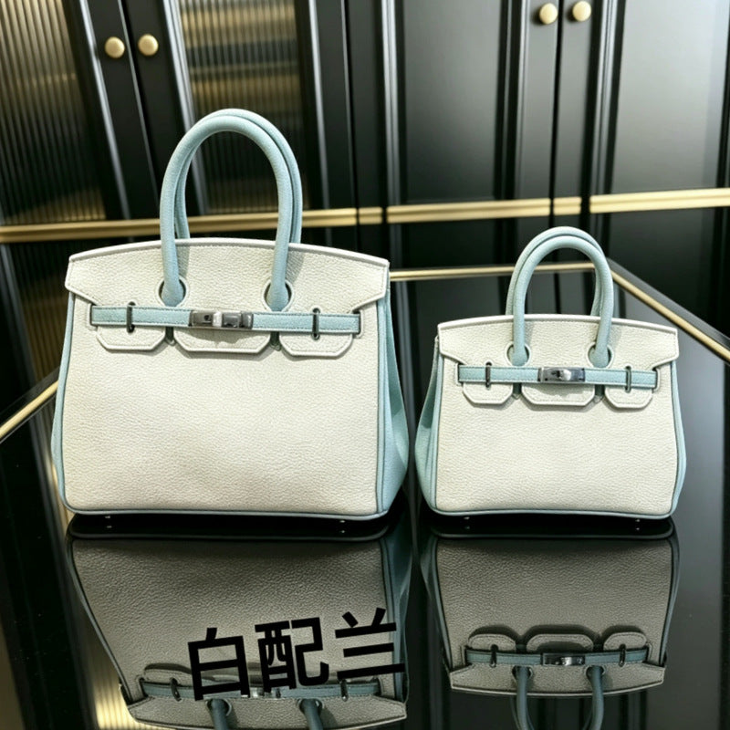 Premium Genuine Leather Birkin-Inspired Tote Bag for Women, Spacious Large Capacity Handbag with Versatile Shoulder Crossbody Carry, Perfect for Banquets Work & Everyday Style