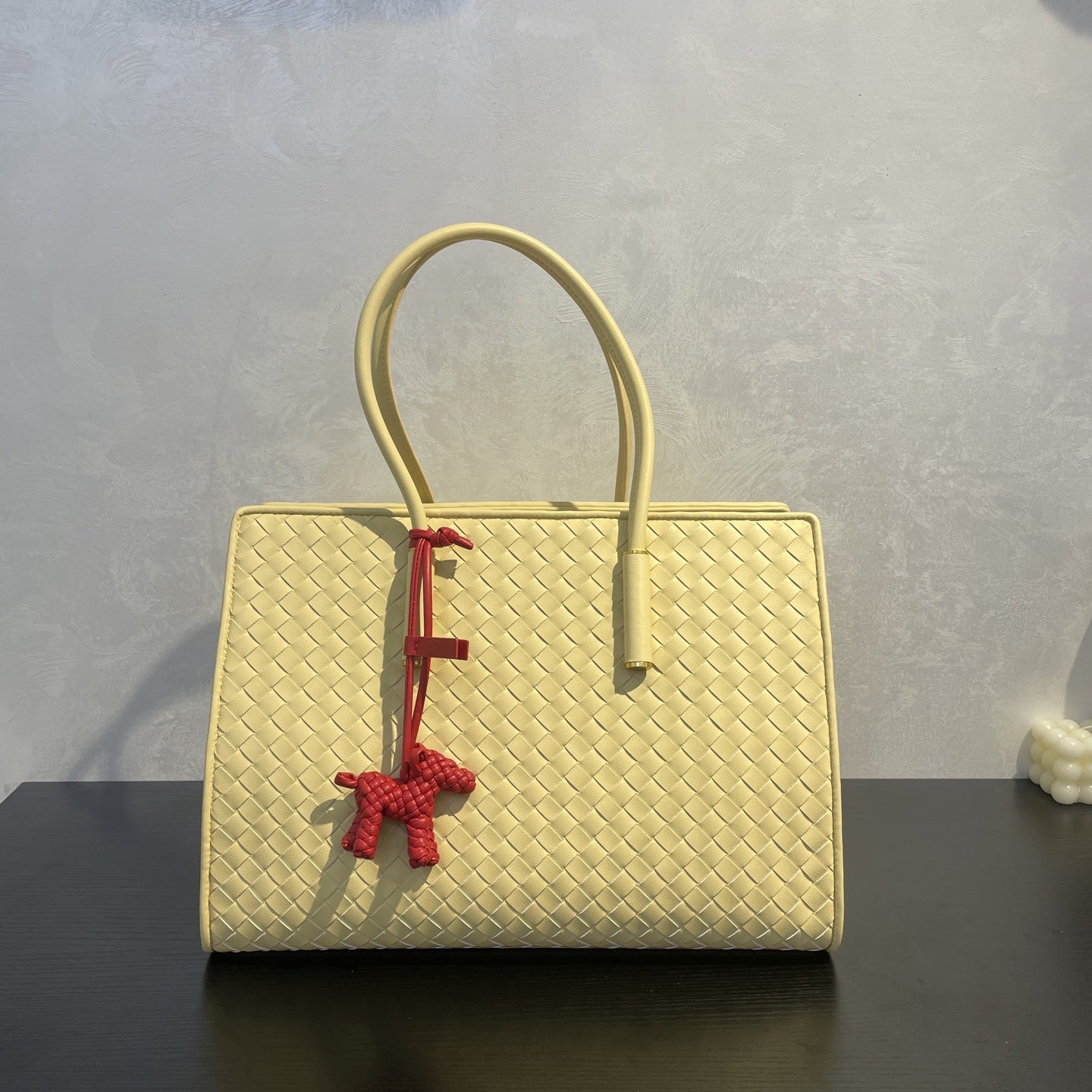 New Large Genuine Leather Woven Tote, Vintage Handbag, Fashion Shoulder & Crossbody Bag for Women