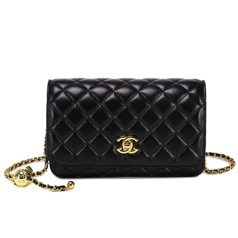 Luxurious Chanel-Style Quilted Small Square Bag for Women | Genuine Leather Cross-Body Shoulder Handbag with Signature Gold Ball Chain | New Spring/Summer Statement Purse with Timeless Diamond Stitching & Premium Finish | Trendy Everyday Accessory wi