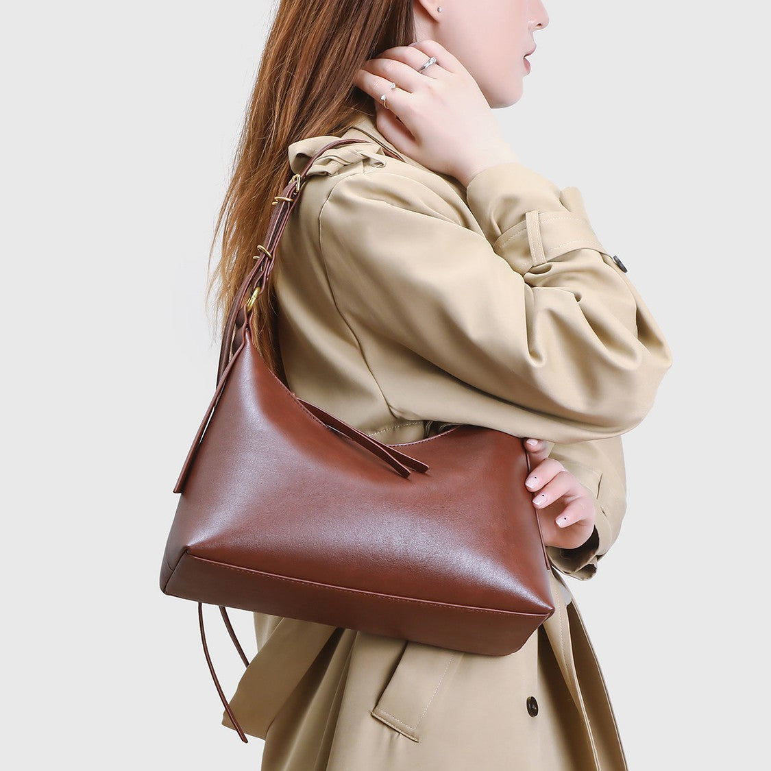Genuine Suede Large Capacity Shoulder Bag for Women, New Vintage Casual Underarm Commute Purse, Relaxed Style Everyday Handbag for Ladies