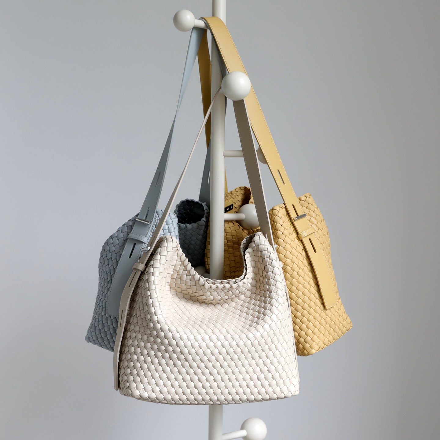 Handwoven Bucket Bag Set for Women Large Capacity Shoulder Underarm Handbag, Versatile Commuter Purse with Detachable Sub-Bag