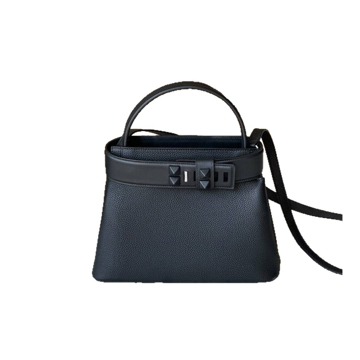 New Fall/Winter Premium Top-Handle Handbag for Women, Versatile Shoulder Crossbody Tote with Studded Turn-Lock Closure & Sophisticated Design, Perfect Commuter Bag for Everyday Elegance