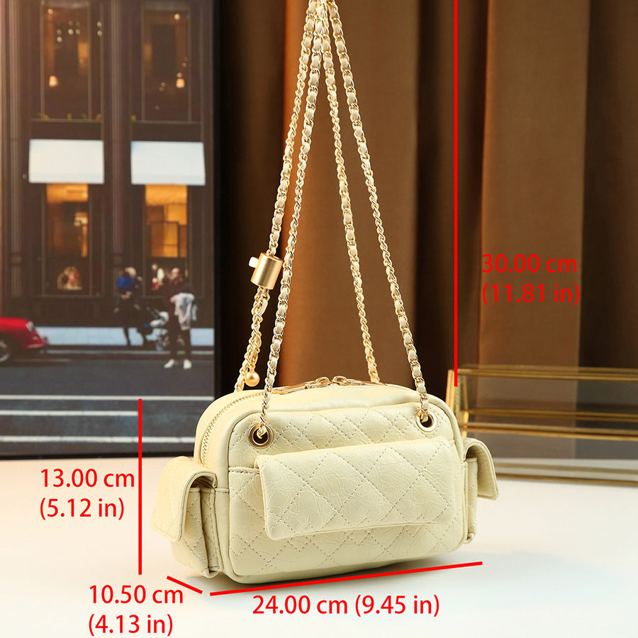 Korean Quilted Multi-Pocket Chain Bag for Women Chanel-Style Shoulder Crossbody Handbag, Versatile Trendy Purse with Classic Design