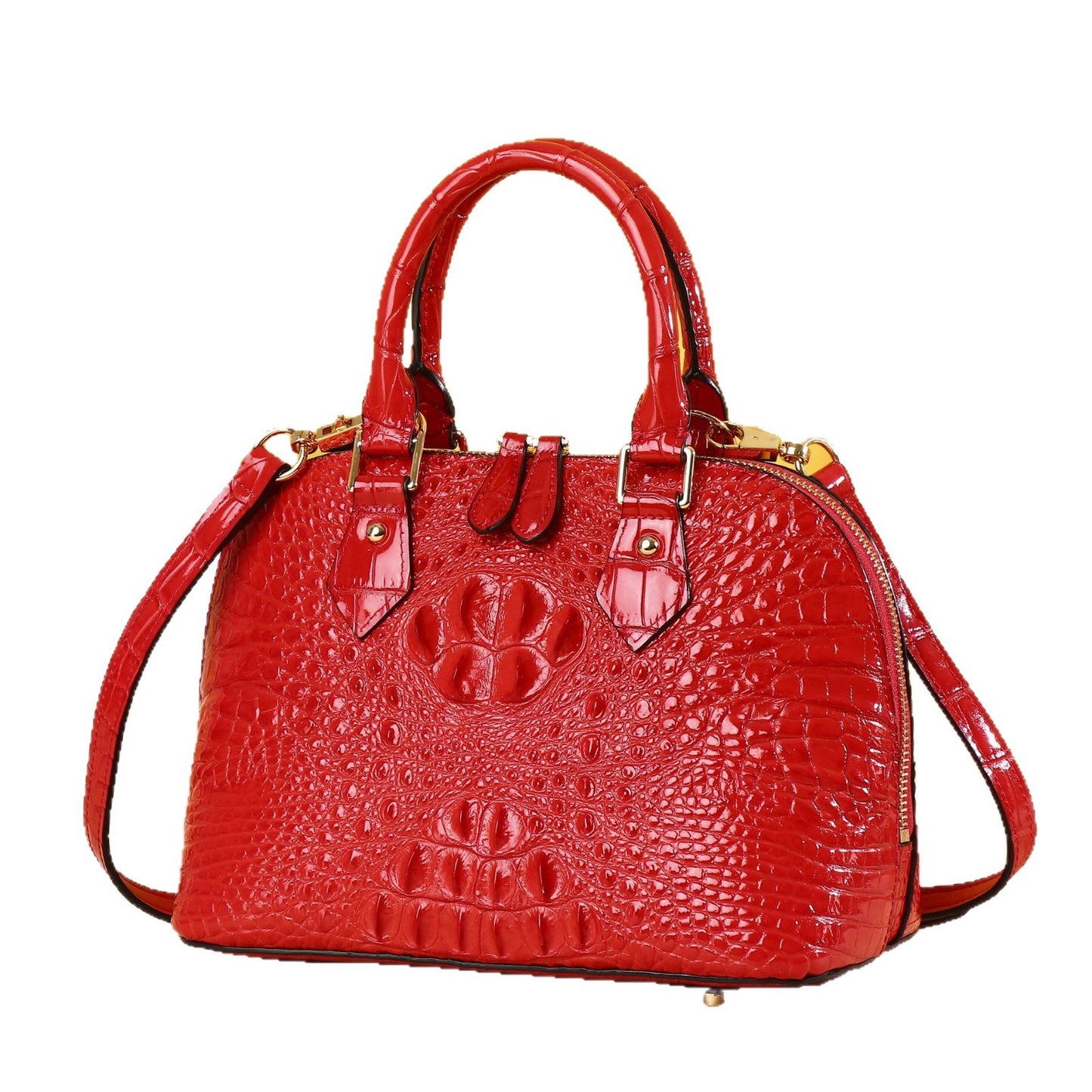 New Arrival Croc-Effect Shell Tote Bag for Women, A Shoulder Crossbody Commuter Handbag with Bone-Pattern Design, Perfect Mother's Day Gift for Mom