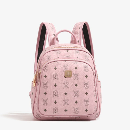 Genuine Soft Leather Large Capacity Backpack for Women, New Trendy Printed Travel Commute Daypack, Casual Everyday Bag for Ladies