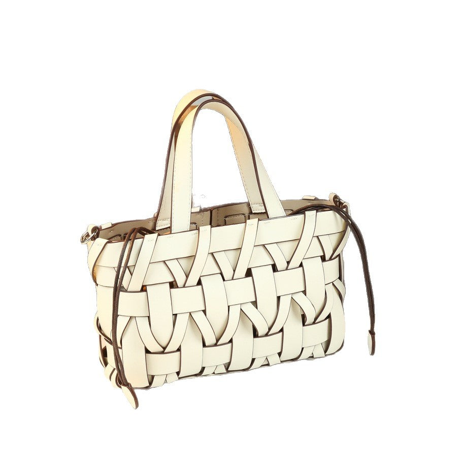 Woven Bucket Bag Set for Women Light Luxury Shoulder Crossbody Handbag, Exquisite Purse with Detachable Sub-Pouch