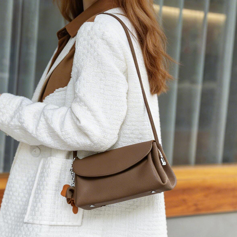 Minimalist Small Square Leather Bag, Phone Crossbody Shoulder Purse, Premium Versatile Fashion Handbag for Women