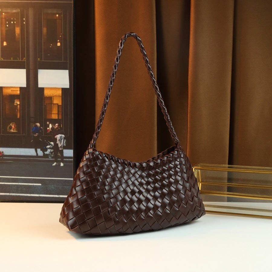 Handwoven Sub-Bag Set for Women Premium Shoulder Underarm Handbag, Vintage Casual Purse with Artisan Woven Texture