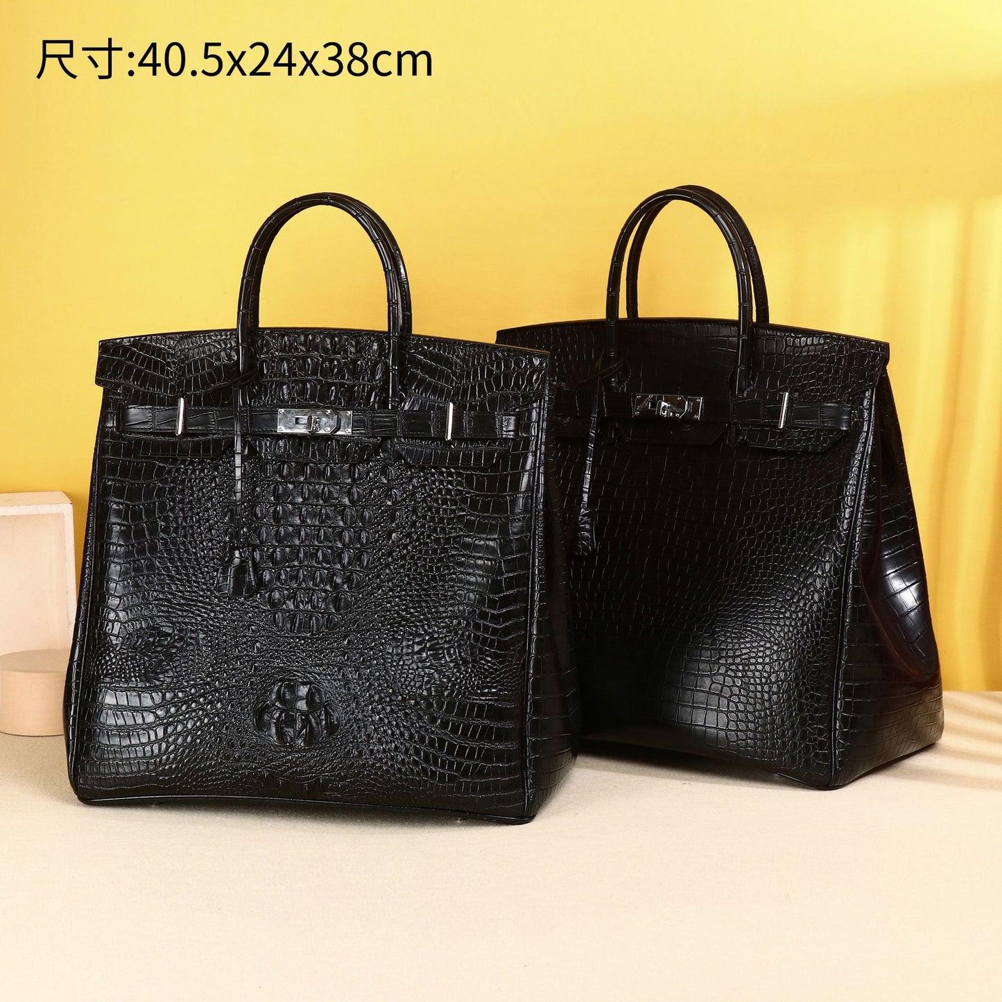New Arrival 2026 Croc-Effect Large Capacity Briefcase for Men, A Top-Handle Business Bag with Professional Design
