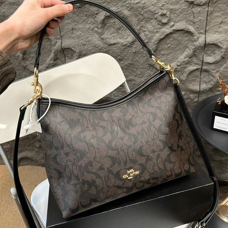 Genuine Leather Tote Bag for Women Trendy Shoulder Crossbody Purse, Versatile Casual Hobo Handbag with Slouchy Silhouette