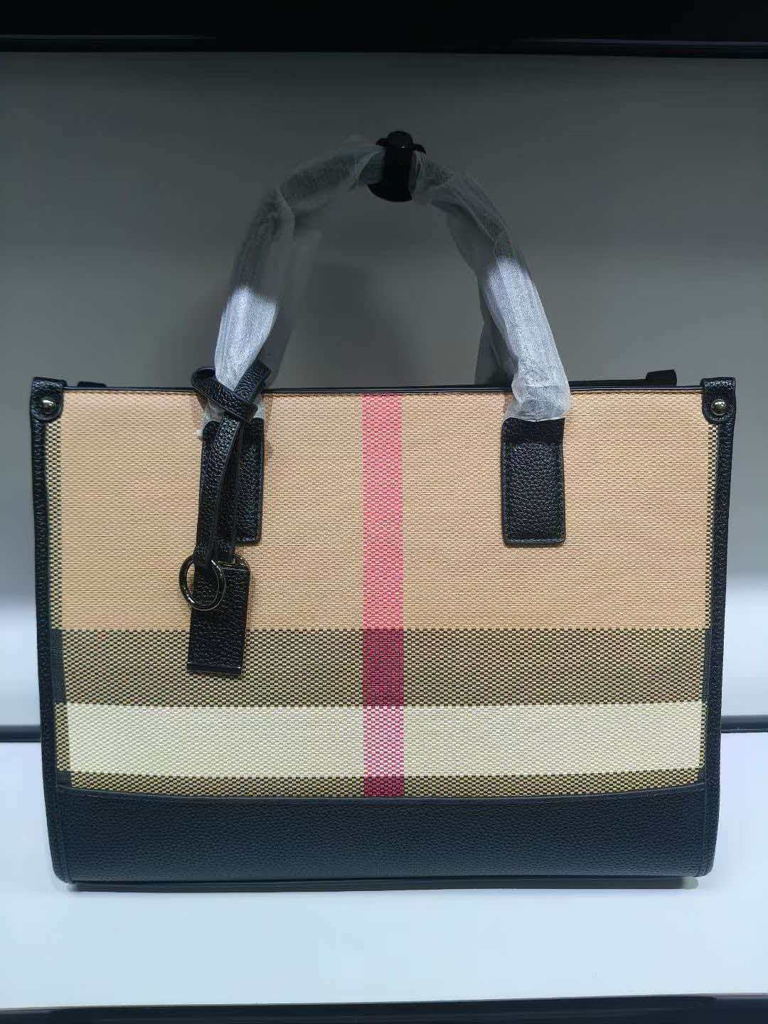 Genuine Leather Plaid Shell Handbag for Women, New Versatile Large Capacity Top Handle Shoulder Crossbody Purse, Trendy Bag for Ladies