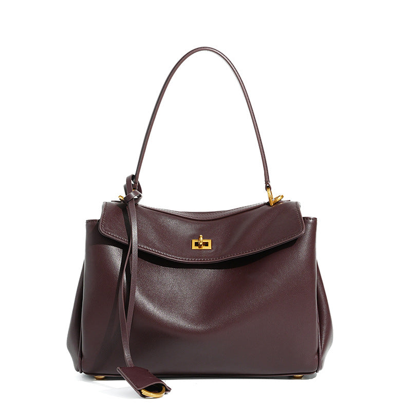 Genuine Leather Underarm Tote Bag for Women, New Fall Winter Large Capacity Crossbody Top Handle Purse, Premium Everyday Handbag for Ladies