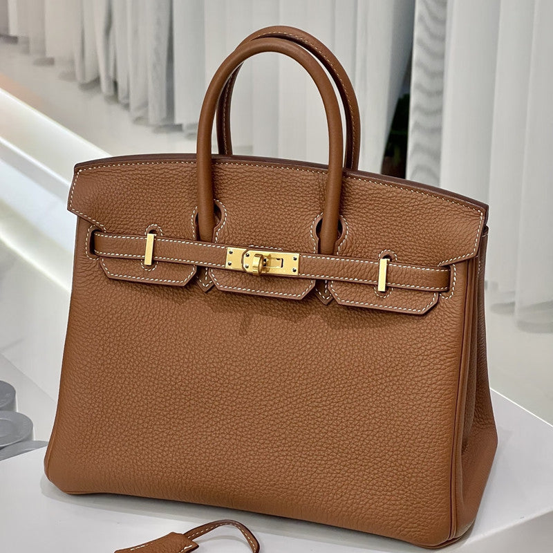 Premium Top-Layer Cowhide Birkin-Inspired Tote Bag for Women, High-Quality Large Capacity Shoulder Crossbody Handbag with Versatile Design, Perfect for Banquets & Everyday