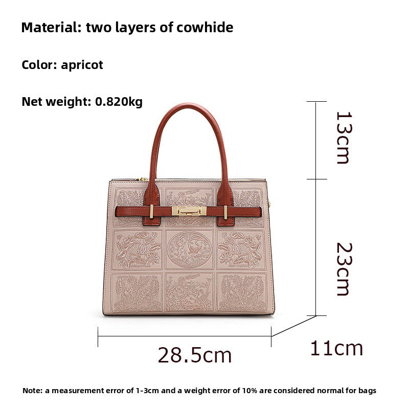 Embroidered Mom Wedding Bag, Large Capacity Top Handle Handbag for Middle-Aged Women, Perfect Birthday Gift Purse for Ladies