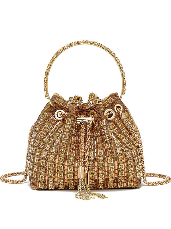 New Rhinestone Evening Top-Handle Bag for Women, Fashionable Crystal-Studded Shoulder Crossbody Purse, Stylish Handbag with Sparkly Design