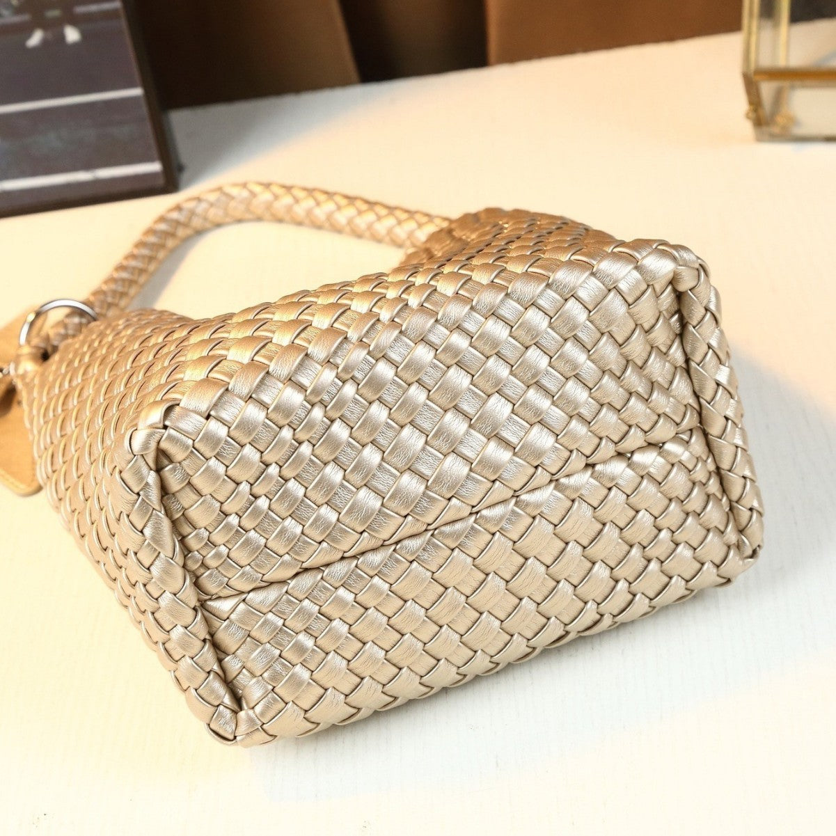 Star Charm Woven Tote Bag Set for Women Casual Shoulder Handbag with Detachable Sub-Bag, Versatile Purse with Playful Star Accent
