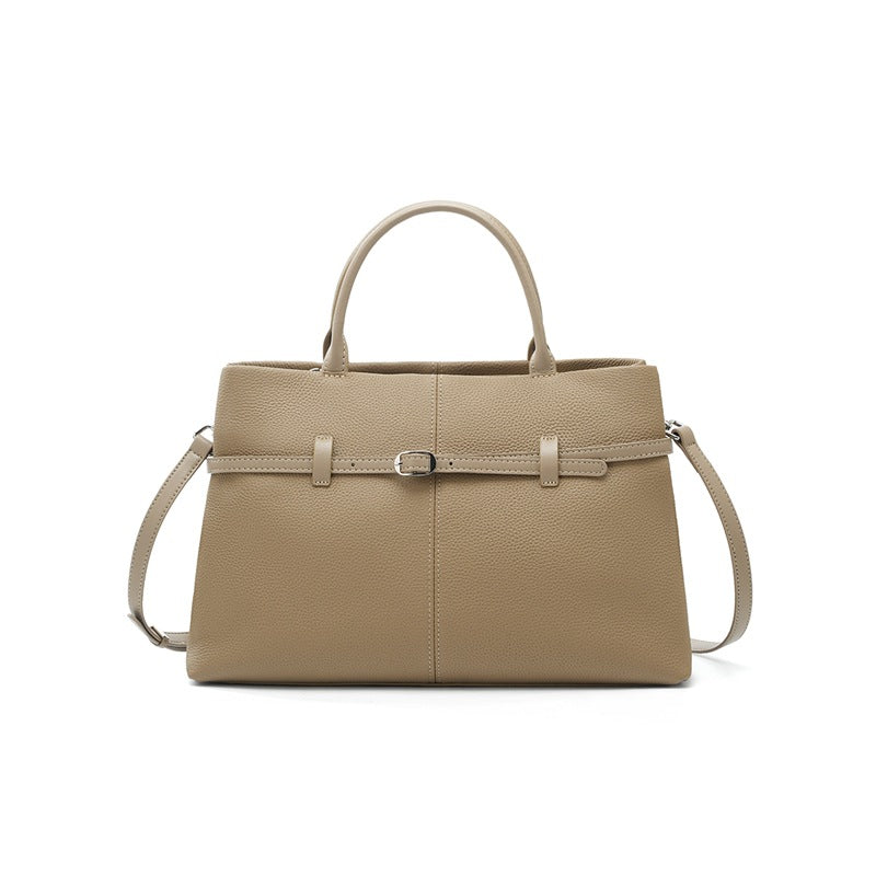 Genuine Top Layer Cowhide Large Capacity Handbag for Women, New Light Luxury Niche Shoulder Top Handle Purse, Premium Versatile Commute Bag for Ladies