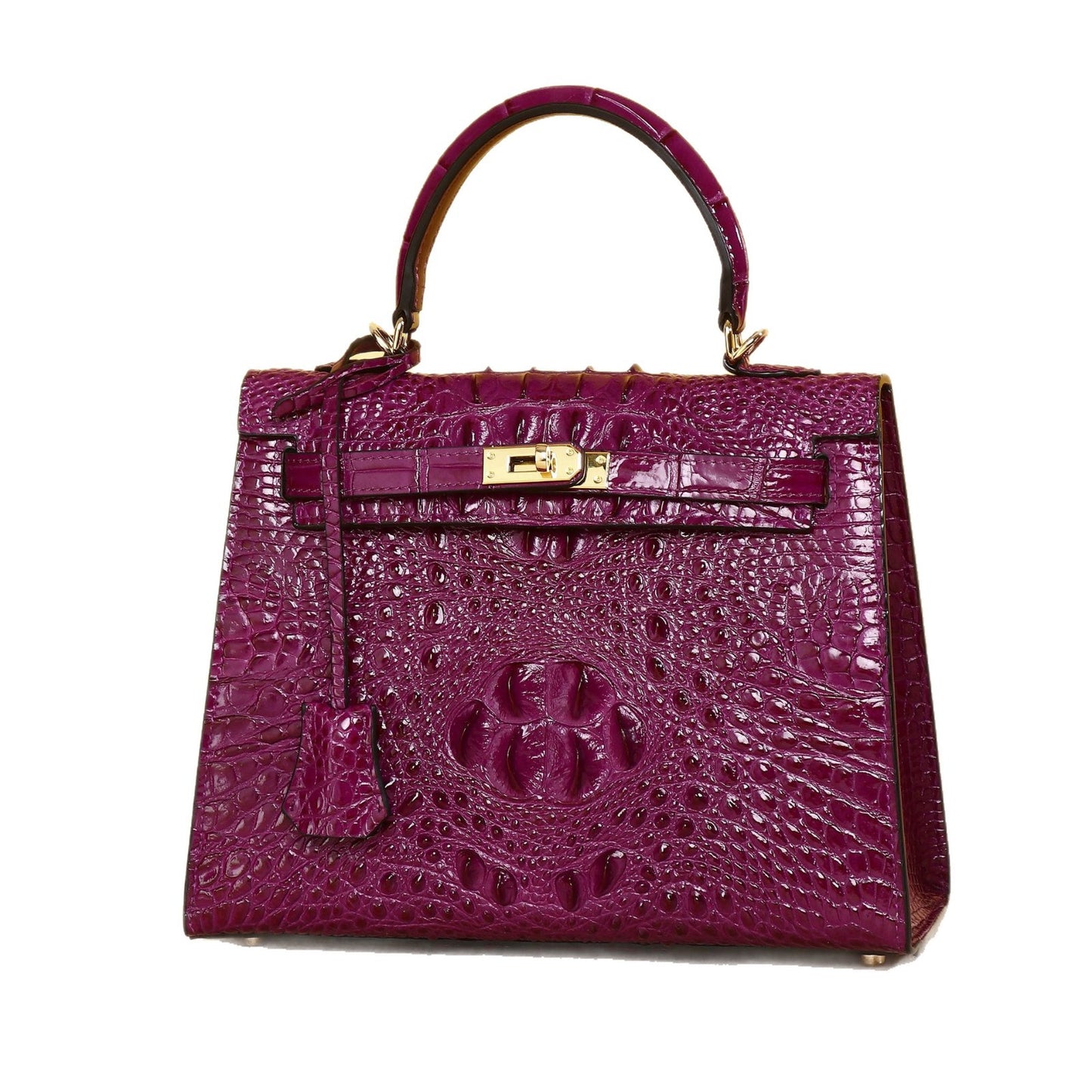 New Arrival Classic Croc-Effect Kelly-Inspired Bag for Women, A Versatile Top-Handle Crossbody Shoulder Handbag with High-End Outdoor Design