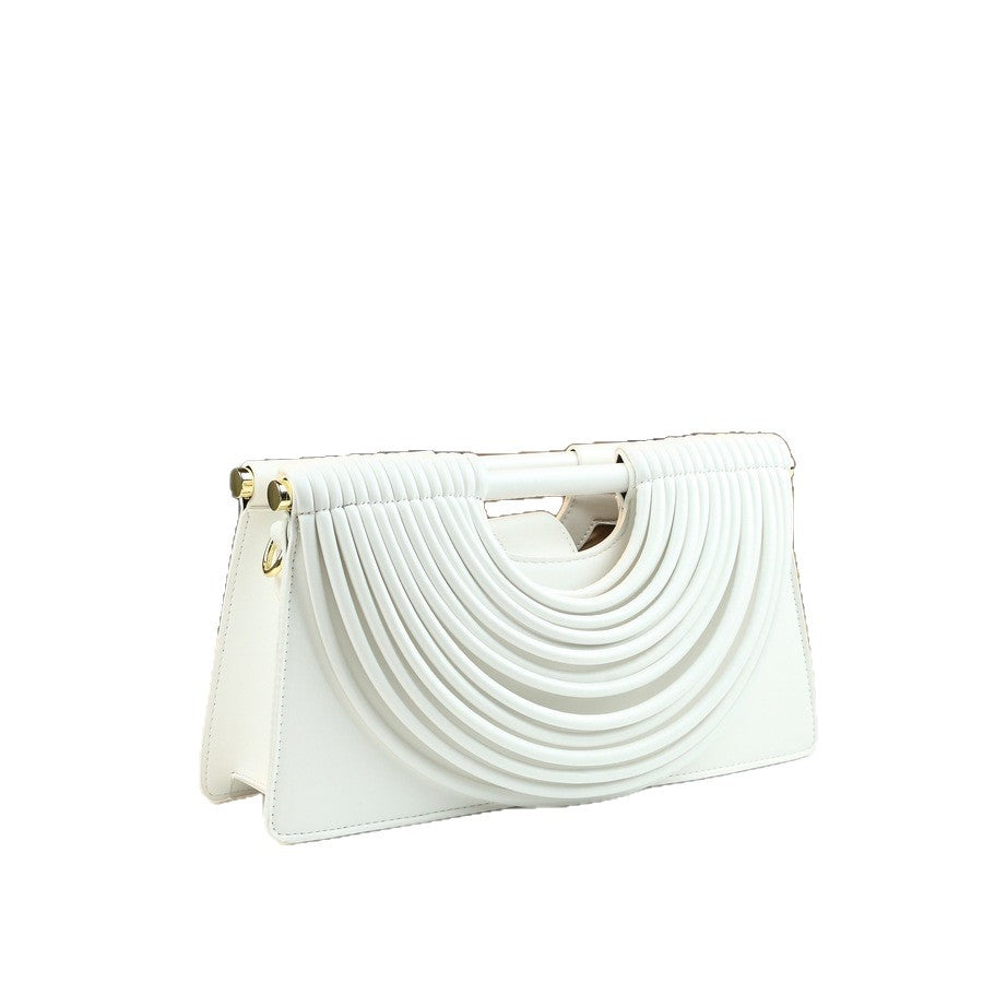 Woven Line Clutch Bag for Women Niche Designer Handbag with Premium Texture, Artistic Woven Detail and Minimalist Silhouette