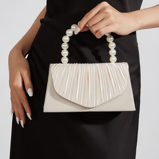 Satin Envelope Evening Clutch for Women, Light Luxury Top Handle Flap Purse, Elegant Gift Handbag for Birthday Parties and Banquets for Ladies
