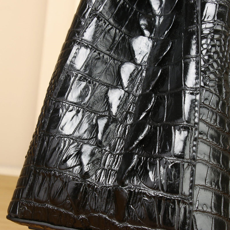 New Arrival Croc-Effect Genuine Leather Garden Tote Bag for Women, A Large Capacity Banquet Business Messenger Handbag with Fashionable Trendy Design