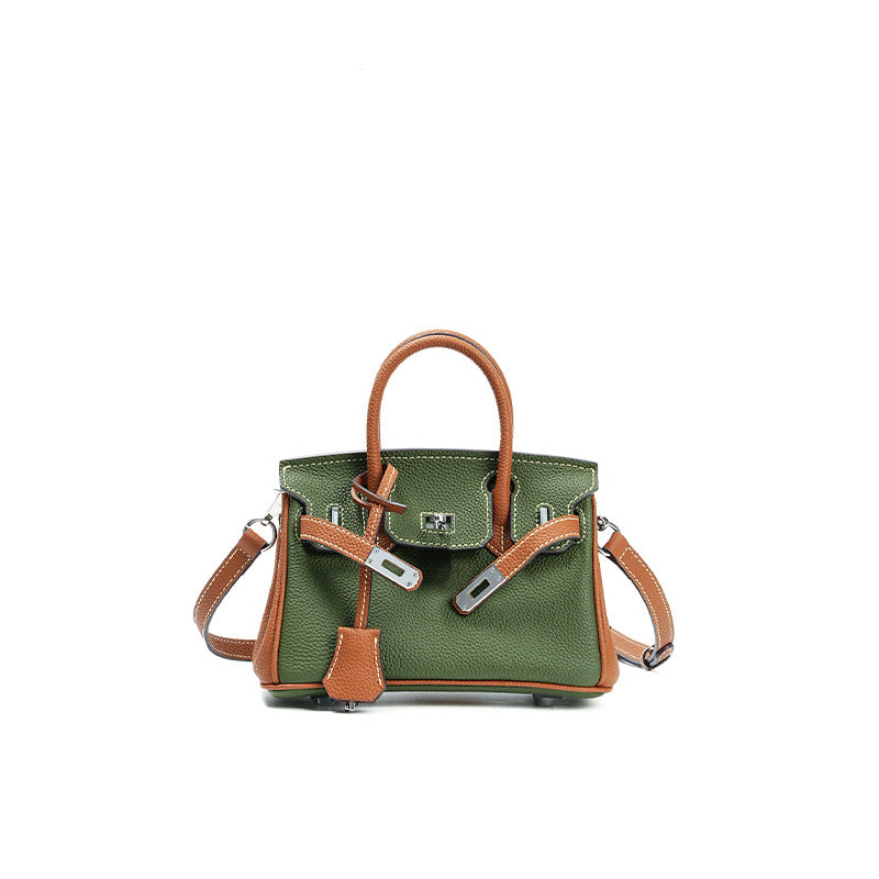 Chic 30cm Pebbled Leather Birkin-Inspired Tote Bag for Women, Genuine Leather Large Capacity Shoulder Top-Handle Handbag with Elegant Turn-Lock, Perfect Work Commuter Purse