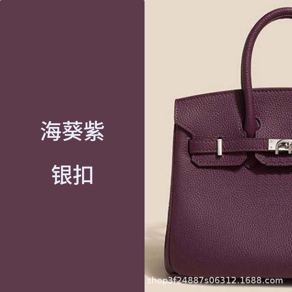 Premium Top-Layer Cowhide Leather with Pebbled Texture, Birkin-Inspired Tote Bag for Women, Spacious Large Capacity Top-Handle Shoulder Crossbody Handbag with Luxurious Feel