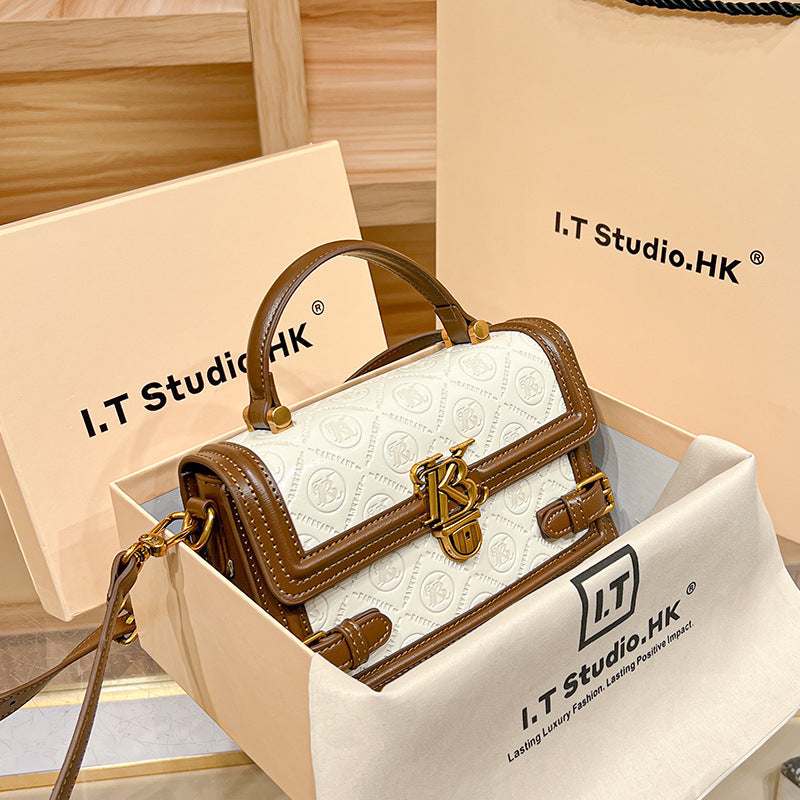 Genuine Leather Small Square Bag for Women, New Trendy Versatile Shoulder Crossbody Top Handle Purse, Fashionable Summer Handbag for Ladies