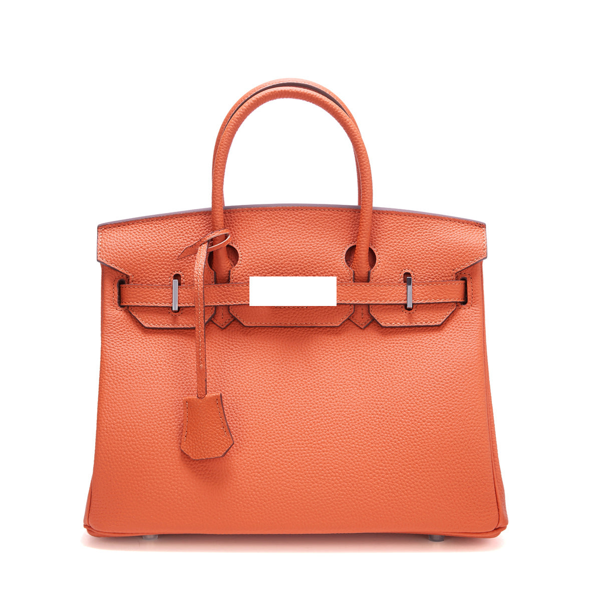 Genuine Top Layer Cowhide Togo Leather Birkin-Style Bag for Women, New Silver Hardware Large Capacity Top Handle Handbag, Premium Export Quality Purse for Ladies