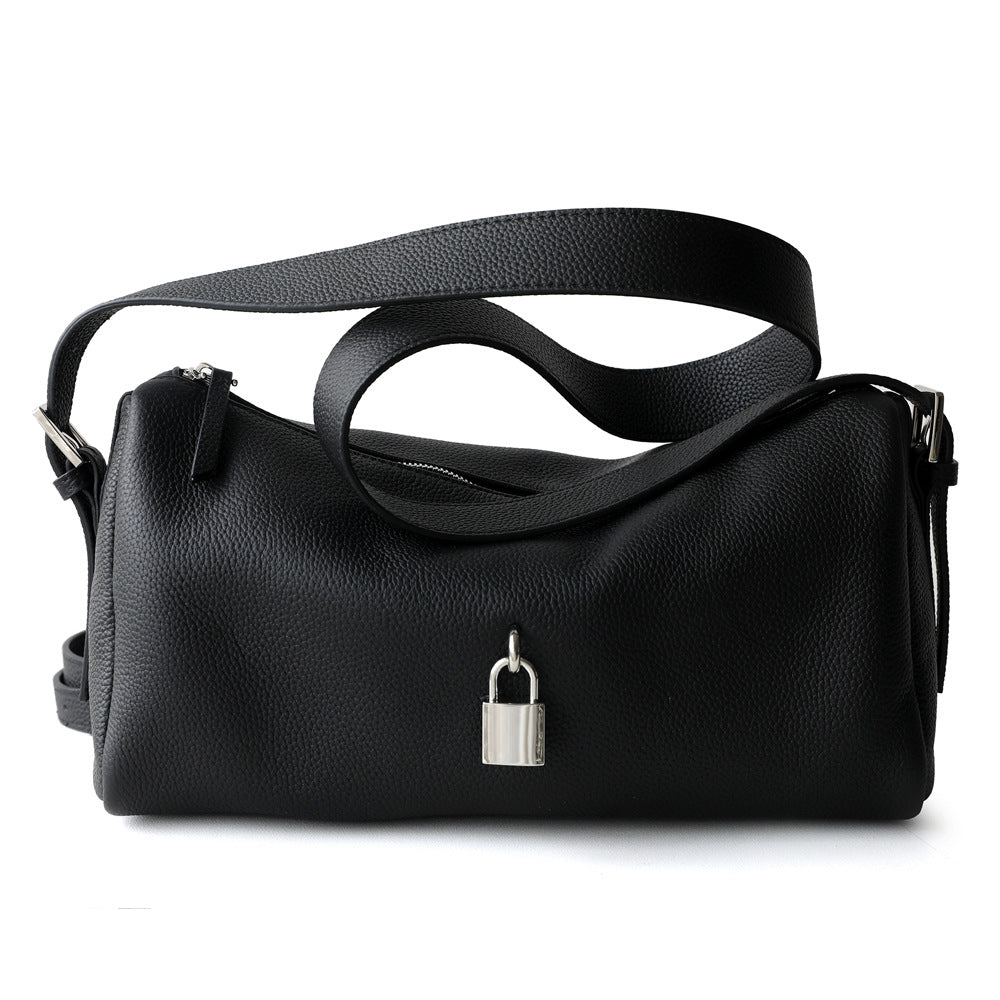 Soft Leather Pillow Box Bag for Women Minimalist Commuter Shoulder Crossbody Handbag, Niche Textured Purse with Versatile Everyday Style