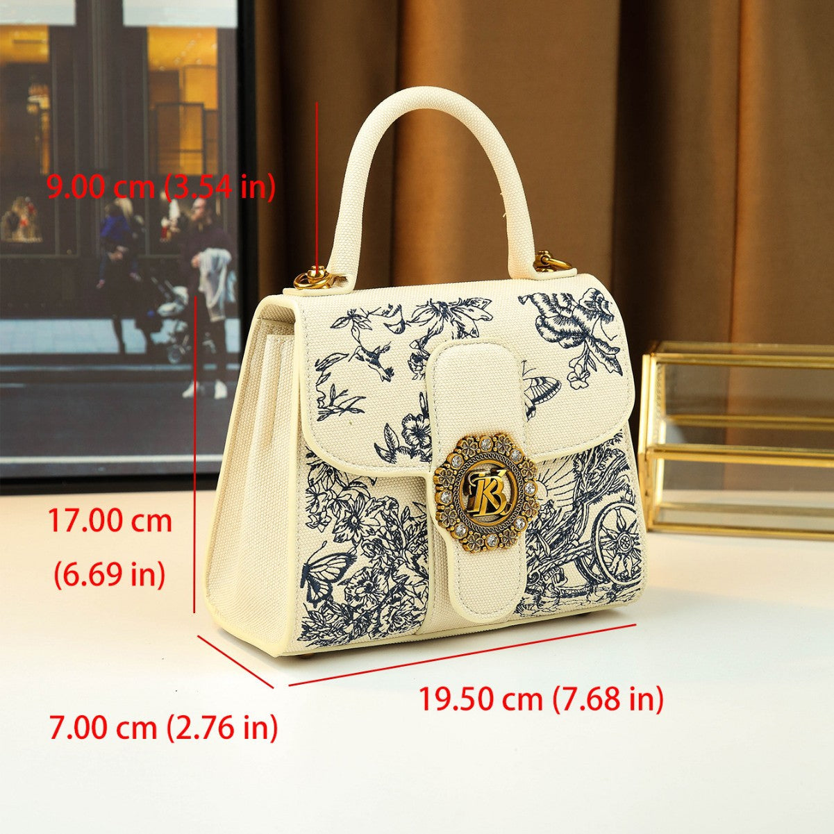 New Arrival Embroidered Small Square Bag for Women, A Casual Top-Handle Crossbody Shoulder Handbag with Versatile Trendy Design