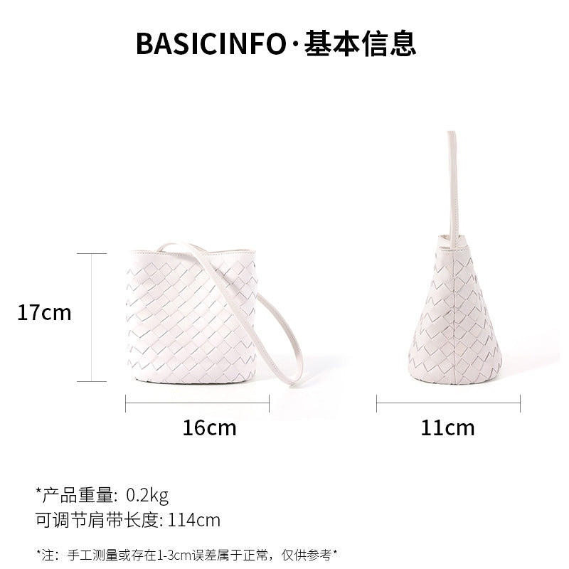 Sheepskin Handwoven Bucket Bag for Women Premium Crossbody Shoulder Handbag, Trendy Fashion Purse with Soft Luxurious Texture
