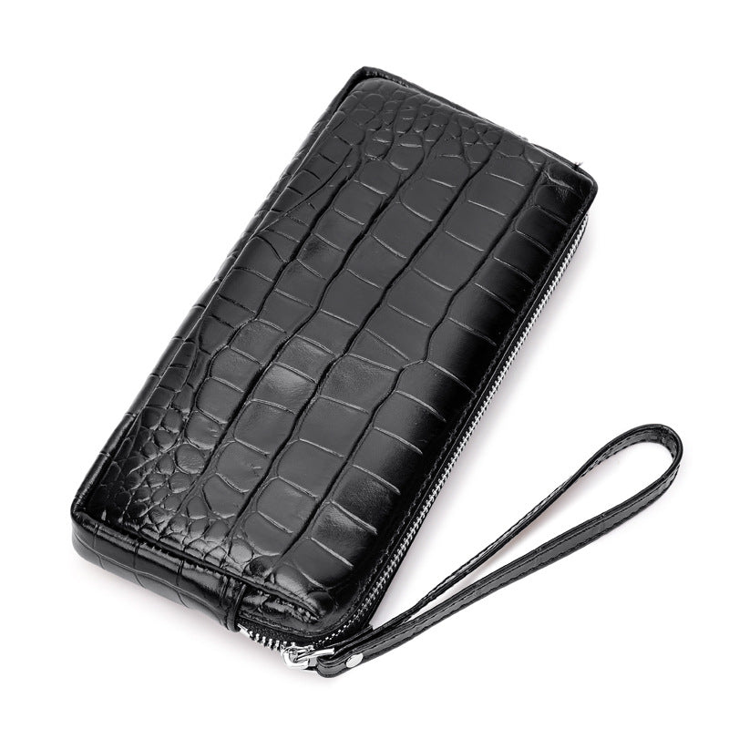 New Arrival Croc-Effect Genuine Leather Phone Wallet for Women, A Soft Cowhide Mini Coin Purse with Versatile Crossbody Design, Perfect Everyday Small Bag