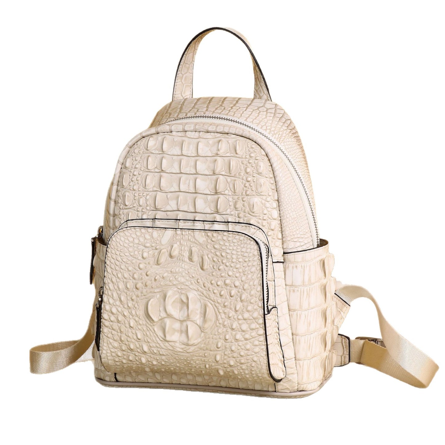 New Arrival Croc-Effect Women's Backpack, A High-End Classic Fashionable Outdoor Daypack with Top Handle, Perfect for School & Travel